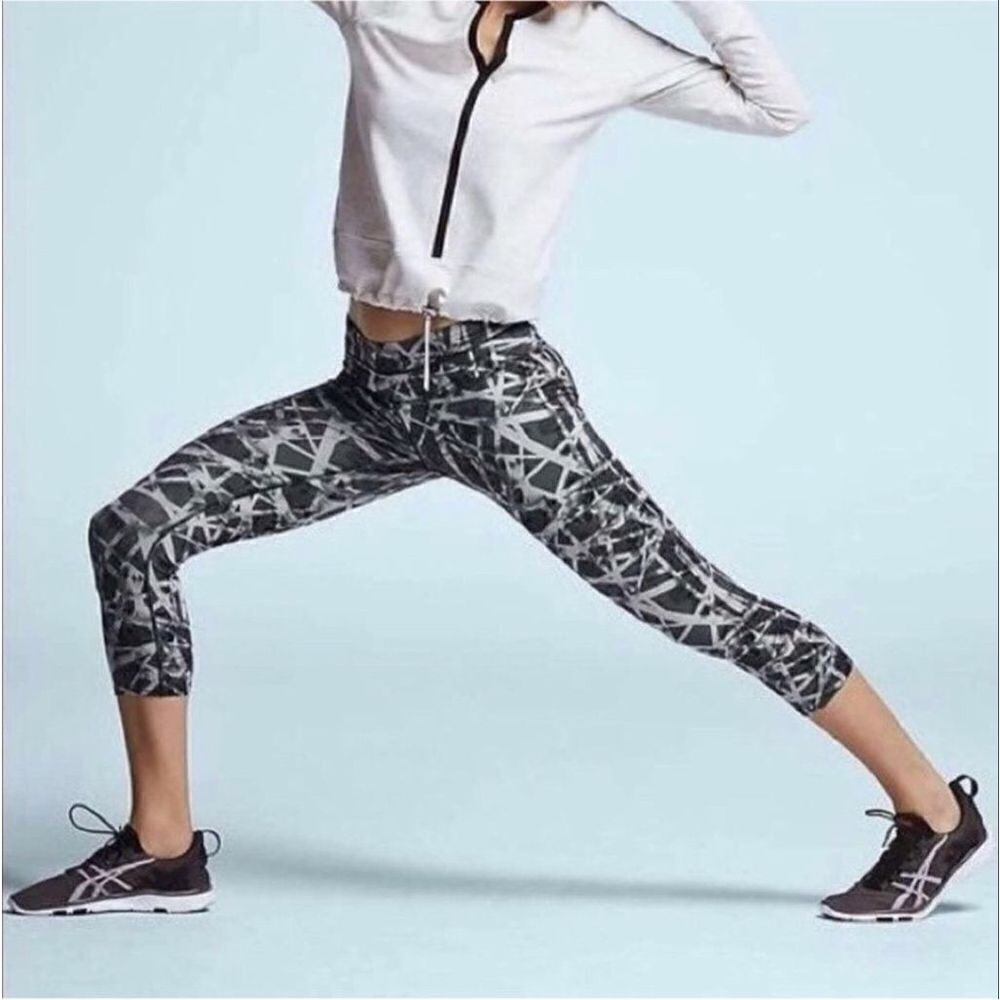 Athleta Floral Geo Sonar Leggings Slate Gray Size Small